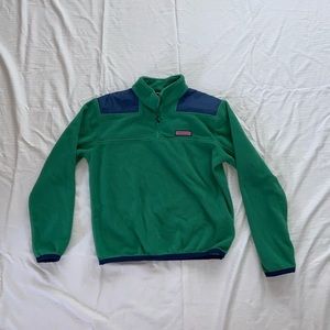 Vineyard Vines green and blue quarter zip fleece